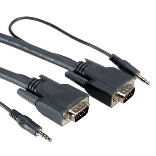 10.0M SVGA & Audio Combination Extension Cable, 15pin, 3.5mm male