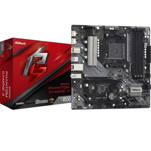 ASRock AMD Ryzen B550M Phantom Gaming 4 AM4 PCIe 4.0 mATX Motherboard