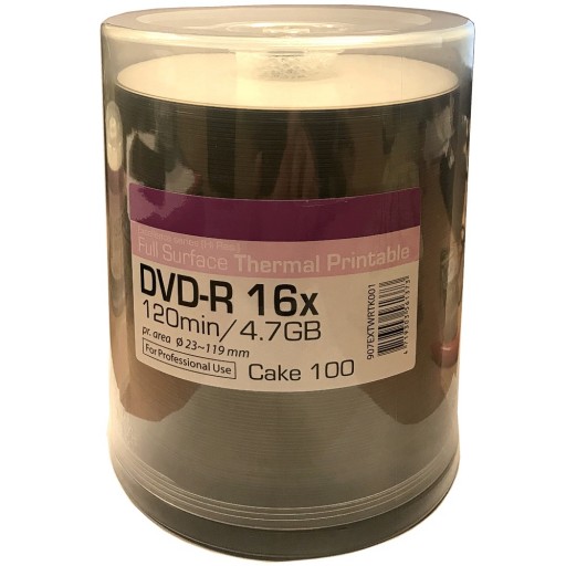 Ritek Excellence Line DVD-R 16x White Hi Res THERMAL Full Surface Printable - 100 Cake