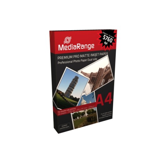 MediaRange MRINK102 5760dpi Super Matte White Double Sided Photo Inkjet Paper A4 200gsm - 50 Sheets