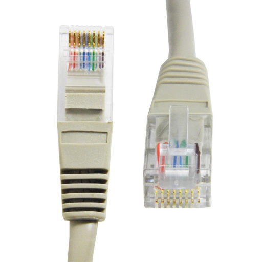 CAT 5E - 1 Metre Straight Wired Network Cable - Grey