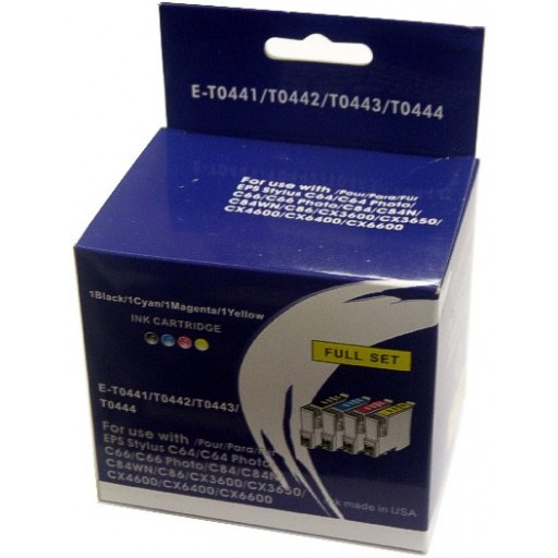 Epson C64, C66, C84, C86, CX3600 etc. BLUE BOXED SET - 4 Cartridges 441, 442, 443, 444