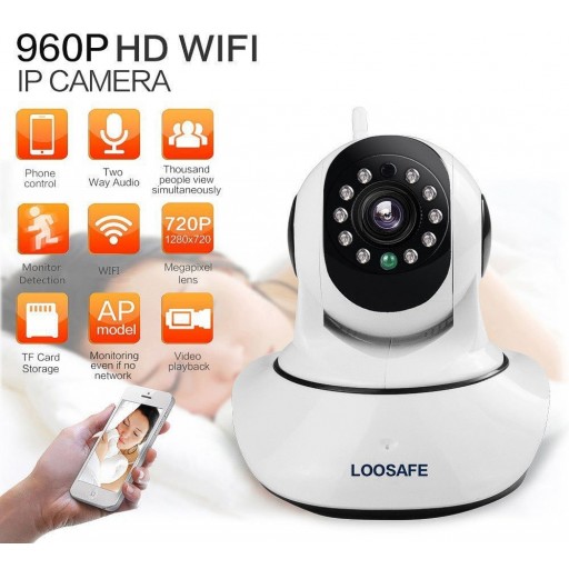 Loosafe HD 960P Wireless IP Camera PTZ Wifi Night Vision Network Security Camera
