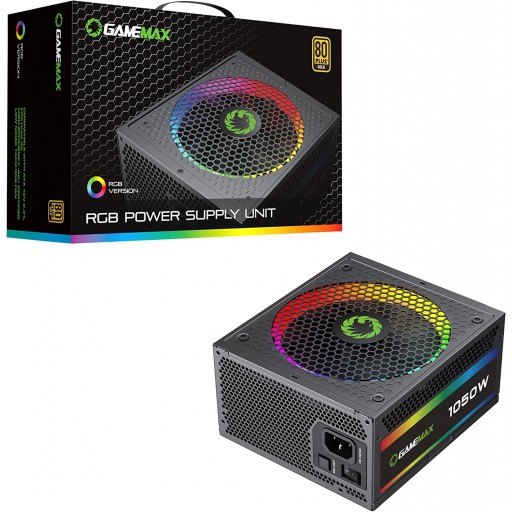 GameMax 1050W Pro 80 PLUS Gold Fully Modular RGB LED PSU / Power Supply
