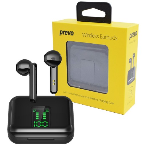 PREVO X15 TWS Wireless Earbuds with Bluetooth 5.0 and Wireless Charging Case with Digital Display
