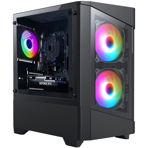 TechTribe Level 1 Black, Ryzen 4100, 16GB DDR4 3200MHz, RTX 3050 Gaming PC