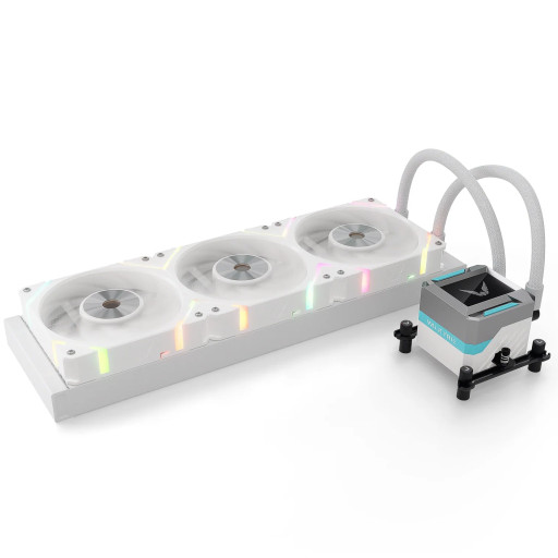 Valkyrie Syn 360 ARGB AIO Intel / AMD Liquid CPU Cooler with Customizable 2.4'' LCD Screen - White