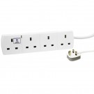 Connekt Gear 4 Gang Surge Protected Extension Socket with 2 Metre Cable - Retail