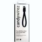 Candywirez Tangle Free Flat  USB A Male to Micro B Male Cable - 15.2cm