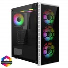 CiT Raider White Mid Tower PC Gaming Case with 6 x RGB Infinity Fans, Tempered Glass Front & Side (2024 Model)