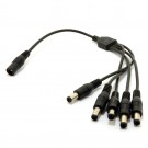 DC Power Splitter 5 way Adapter 2.1mm CCTV 12V PSU to 5 Camera Cable - C-PS-5W