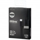 Techlink iWires (Type C) USB-C Plug to USB-A 3.0 Socket Adapter - 0.15m