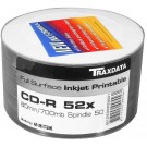 Traxdata Ritek WHITE FULL FACE PRINTABLE 52x Speed 80min CD-R - 50 PACK