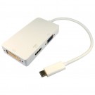 NEWlink 15cm Leaded USB Type C to HDMI, DVI and VGA Multi Adapter