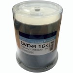 Ritek PRO-Series Hi Res Full Surface White Printable 16x DVD-R in 100 TUB