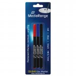 MediaRange MR701 CD/DVD/BluRay Permanent 3 Pen Marker Set (blue/red/Black)