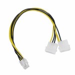 Dynamode 4-Pin Molex to 6-Pin PCle Converter/Adaptor Cable - 10cm