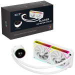 CiT Pro Glacier 240mm Watercooler With Temperature Display and ARGB Fans - White