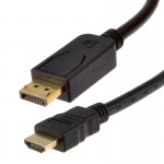 Display Port Plug to HDMI Male Plug - Graphics / Monitor / TV Cable - 5m