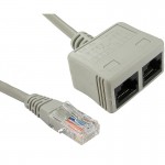 RJ45 Cable Economiser - Male to 2 x Female Network Splitter