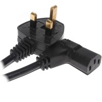 5 AMP Mains Power Cable 5 Metre (Kettle Type - C13 - Right Angled Ideal for Wall Mounting TV's)