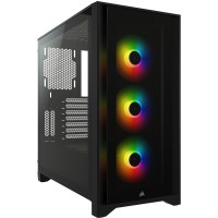 Corsair Black iCue 4000X RGB Mid Tower Glass Windowed PC Case