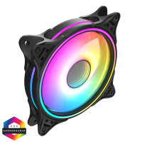 CiT Tornado 120mm Infinity ARGB Black 4pin PWM PC Cooling Dual-Ring Fan