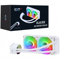 CiT Pro Glacier 240 mm ARGB AIO Intel / AMD CPU Liquid - Water Cooler - WHITE