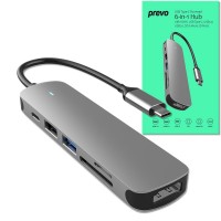 Prevo C605A USB Type-C 6-In-1 Hub / Station with HDMI & Multiple Connections