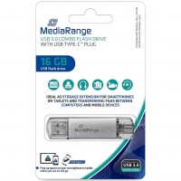 MediaRange MR935 16GB USB3.0 Combo Flash Drive with USB Type-C Plug