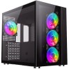 GameMax Infinity Mid-Tower ATX PC Black Gaming Case Bundle With 6 x ARGB Fans Included