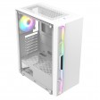CiT Galaxy White Mid Tower PC Gaming Case with 1x RGB Fan, 1x LED Strip Tempered Glass Side