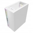 CiT Galaxy White Mid Tower PC Gaming Case with 1x RGB Fan, 1x LED Strip Tempered Glass Side