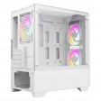 CiT Level 1 White Micro-ATX PC Gaming Case with 3x RGB Fans, Tempered Glass Front & Side