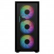 CiT Luna Black Micro-ATX PC Gaming Case with 4 x 120mm Infinity ARGB Fans Included 1 x 4-Port Fan Hub Tempered Glass Side Panel