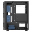 CiT Neo Black ATX Gaming Case with Mesh Front and Tempered Glass Side 6-Port PWM Hub and 4 x CiT Tornado Dual-Ring Infinity Fans