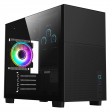 CiT Pro Jupiter Black Micro-ATX PC Gaming Case with 8 Inch LCD Screen 1 x 120mm Infinity Fan Included Tempered Glass Side Panel