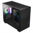 CiT Pro Jupiter Black Micro-ATX PC Gaming Case with 8 Inch LCD Screen 1 x 120mm Infinity Fan Included Tempered Glass Side Panel