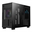CiT Pro Jupiter Black Micro-ATX PC Gaming Case with 8 Inch LCD Screen 1 x 120mm Infinity Fan Included Tempered Glass Side Panel