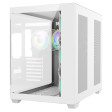 CiT Vision White ATX Gaming Cube with Tempered Glass Front and Side Panels with 4 x CiT Tornado Dual-Ring Infinity Fans