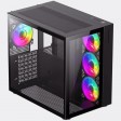 GameMax Infinity Mid-Tower ATX PC Black Gaming Case Bundle With 6 x ARGB Fans Included